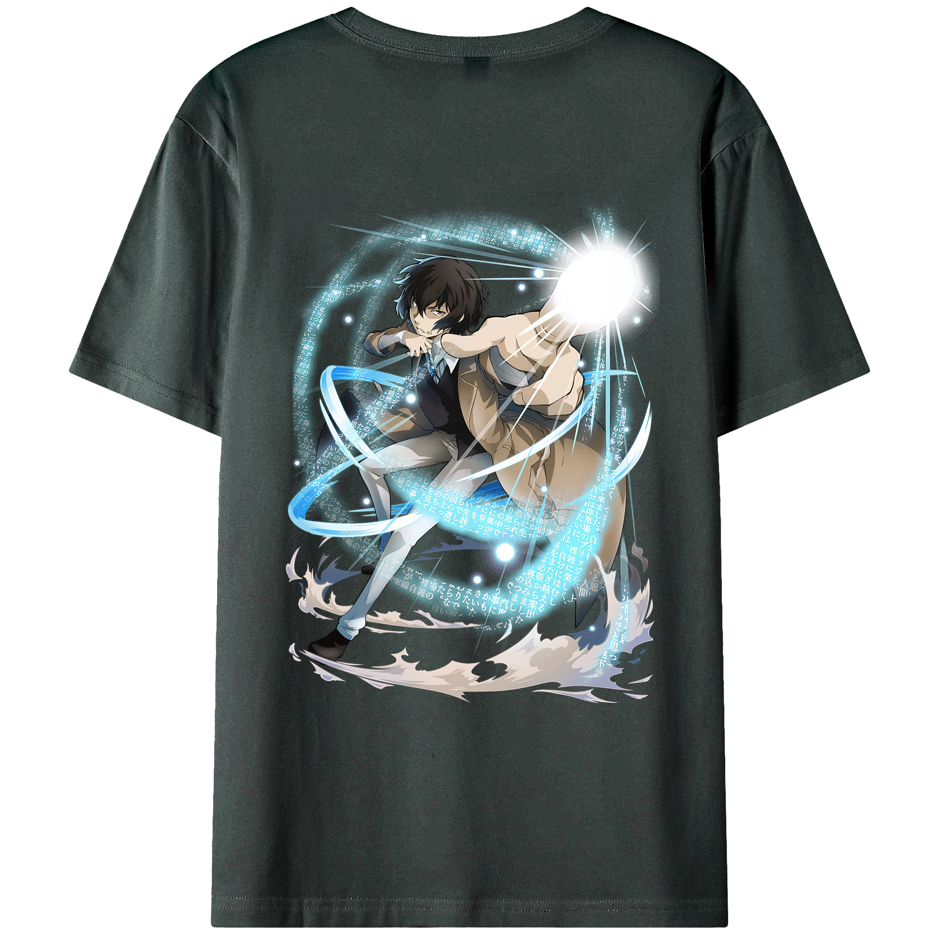 （画像用） 文豪ストレイドッグス Bungo Stray Dogs 綿100％ メンズ半袖Tシャツ（バックプリント） 通気性